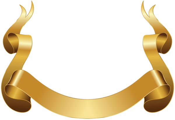 This png image - Banner Gold Decorative Clip Art Image, is available for free download