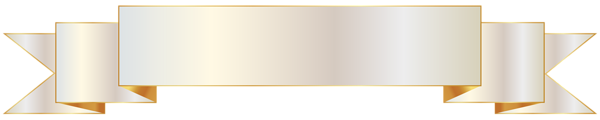 This png image - White and Gold Banner Clipart PNG Image, is available for free download