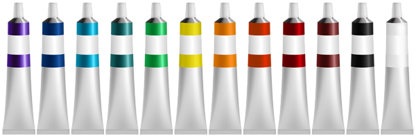 This png image - 12 Colors Oil Paints Set PNG Clipart, is available for free download