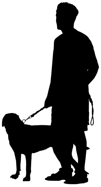 This png image - Man with Dog Silhouette PNG Transparent Clip Art Image, is available for free download