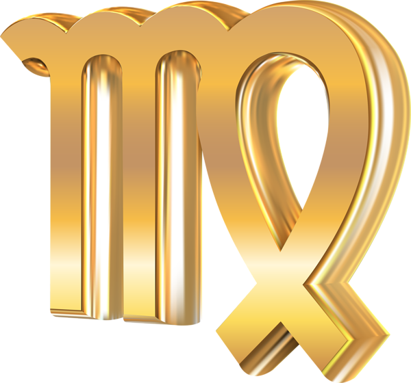 This png image - Virgo 3D Gold Zodiac Sign PNG Clip Art Image, is available for free download