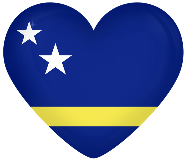 This png image - Curacao Large Heart Flag, is available for free download