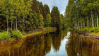 Autumn Background with River