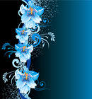 Blue Background with Flowers