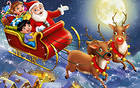 Christmas Santa with Sleigh Background