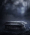 Halloween Background with Casket