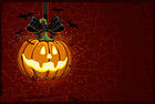 Red Halloween Background with Pumpkin