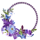 Beautiful Purple Round Flowers Transparent Frame