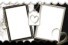 Double Transparent Frame Black and White with Hearts