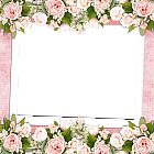 Pink Tansparent Frame wit Pink Roses