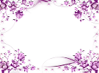 Transparent Pink Flowers Frame