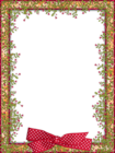 Yellow and Red Transparent PNG Frame with Red Bow