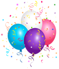 Balloons and Confetti PNG Clipart Image