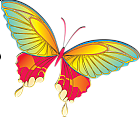 Cartoon Yellow Butterfly Clipart