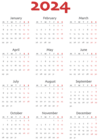 2024 Calendar EU Transparent Image