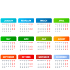 2026 EU Calendar Colorful Transparent PNG Image