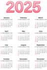 Transparent 2025 Calendar PNG Image