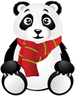 Panda with Scarf Transparent Clip Art