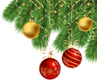 Christmas Balls Corner Decoration PNG Clip Art