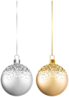 Christmas Balls Silver Gold Clip Art Image