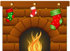 Christmas Fireplace PNG Clip Art Image