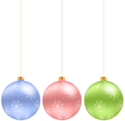 Christmas Hanging Ornaments Clip Art Image