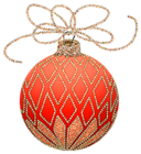 Christmas Orange and Gold Ornament Clipart