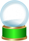 Empty Snow Globe Green PNG Clip Art