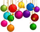 Hanging Christmas Balls Decor PNG Clip Art