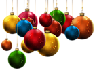 Hanging Christmas Balls PNG Clip-Art Image