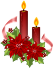 Red Christmas Candles with Poinsettia