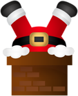 Santa Claus in Chimney Transparent PNG Clipart