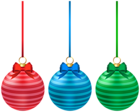 Striped Christmas Ball Set Clip Art