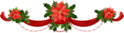 Transparent Christmas Garland with Poinsettias PNG Clipart