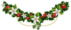 Transparent Christmas Mistletoe Garland with Flowers PNG Clipart