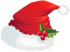 Transparent Santa Hat with Mistletoe PNG Picture