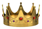 Golden Crown with Red Diamonds PNG Picture