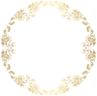 Floral Gold Round Border PNG Transparent Clip Art