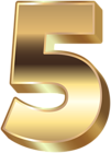 3D Gold Number Five PNG Clip Art