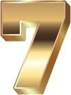 3D Gold Number Seven PNG Clip Art