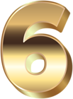 3D Gold Number Six PNG Clip Art