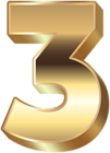 3D Gold Number Three PNG Clip Art