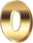 3D Gold Number Zero PNG Clip Art