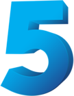 Blue Number Five Transparent PNG Clip Art Image