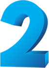 Blue Number Two Transparent PNG Clip Art Image