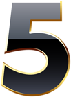 Five Black Number Transparent Image