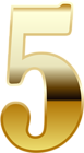 Gold Number Five PNG Image