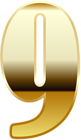 Gold Number Nine PNG Image