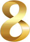 Golden Number Eight Transparent PNG Clip Art Image