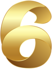 Golden Number Six Transparent PNG Clip Art Image